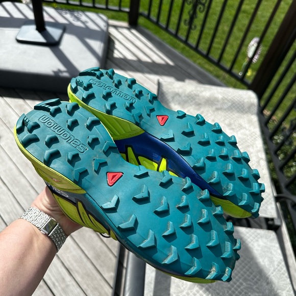 Salomon Men's Speedcross 4 Runner Trail Running Shoe, Acid Lime, 7.5 M US - Picture 2 of 5